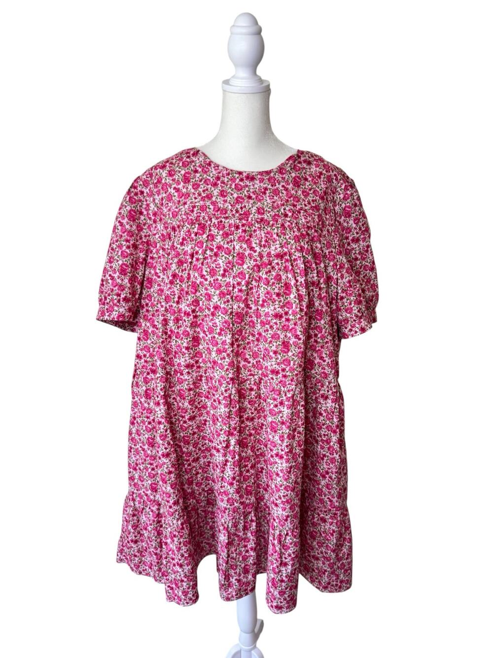 TUCKERNUCK Hyacinth House Pink Floral Crewneck Short Sleeve Mini Dress Size XXL